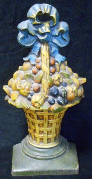 19.5" Cast Iron Basket of Fruit Doorstop (1 of 1)