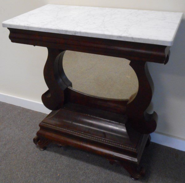 Marble Top Empire mirror Back Pier Table (1 of 1)