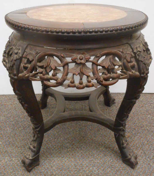Small Carved Rosewood Tabouret (1 of 1)