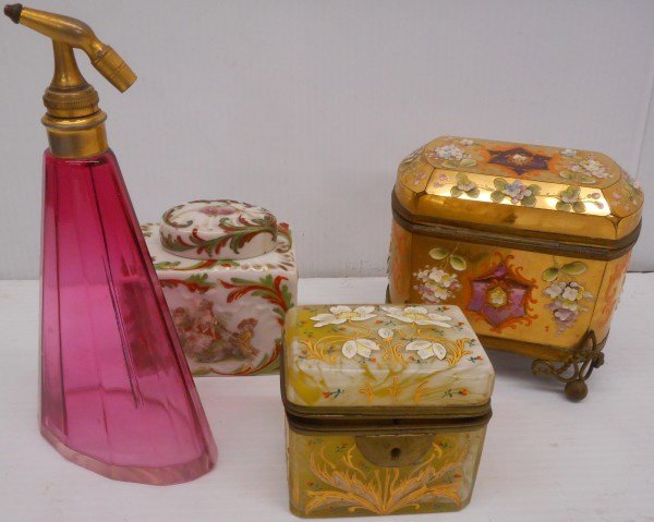 4 Pc Lot, including 2 Enamel boxes (1 of 1)