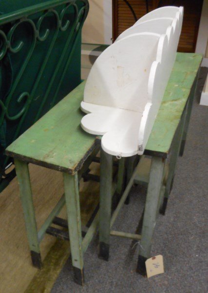 2 Primitive Stands, 1 Painted Corner Shelf (1 of 1)