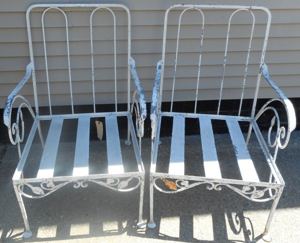 2 Galvanised/Zinc Garden Chairs (1 of 1)