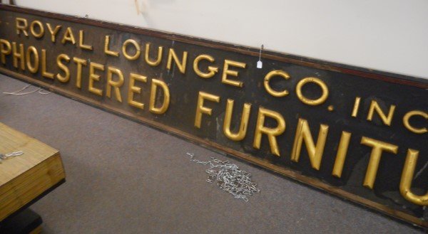 Large Tin and wood gilded furniture store trade sign (1 of 1)