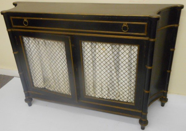 Pair of Decorative 1950's Consoles with Fitted Interior: Pair of Decorative 1950's Consoles with Fitted Interior