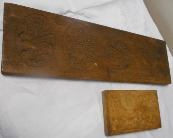 2 Wooden Cookie Molds and a Salt Glazed Pitcher (1 of 4)