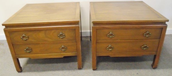 Pair of Kittinger 2 Drawer Stands: Pair of Kittinger 2 Drawer Stands