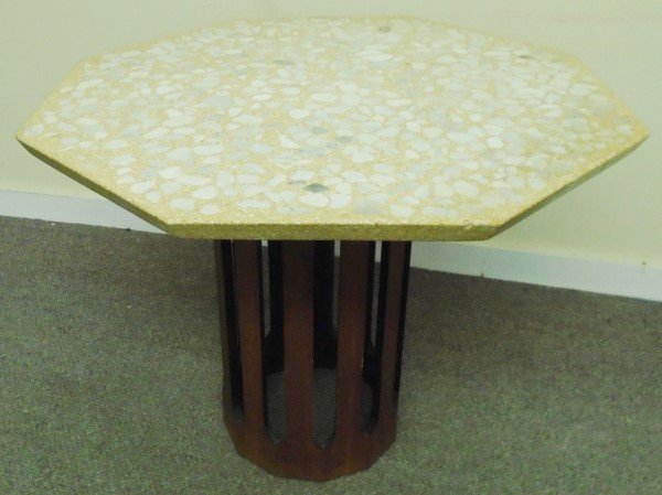 Harvey Probber Stone Top Mid Century Table: Harvey Probber Stone Top Mid Century Table