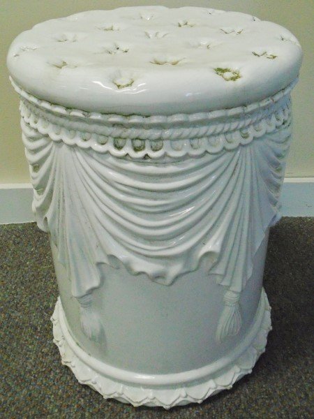 17" Decorative Porcelain Garden Seat: 17" Decorative Porcelain Garden Seat