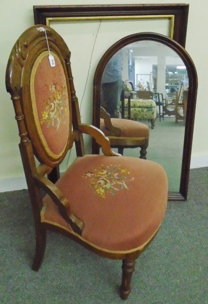 Victorian Side Chair, frame & Mirror: Victorian Side Chair, frame & Mirror