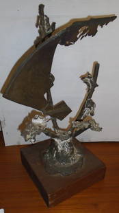 Benedict Tatti Bronze Sculpture "Aquatic Life": Benedict Tatti (1917-1993) Bronze Sculpture "Aquatic Life" signed Tatti