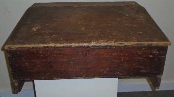 Early Schoolmaster Desk & Raised Paint Decorated Panel (1 of 3)