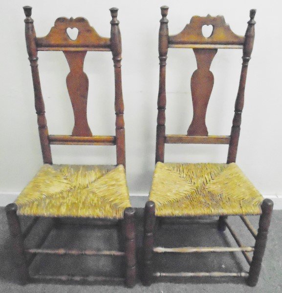 (2) 18th Century CT, Heart Cut out Side Chairs (1 of 1)
