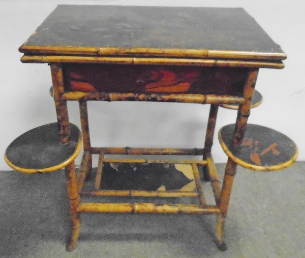 Bamboo Paint Decorated Fold Over Game Table (1 of 1)