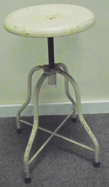 Industrial Stool in White Paint (1 of 1)