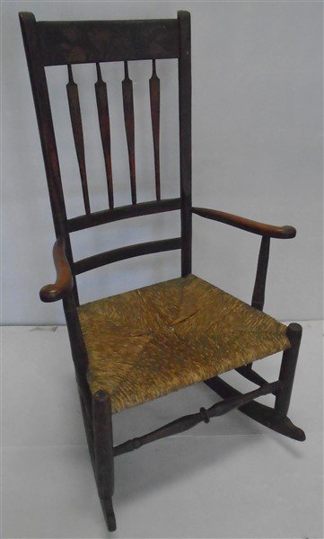 Very Early and Interesting Stenciled Rocker: Very Early and Interesting Stenciled Rocker