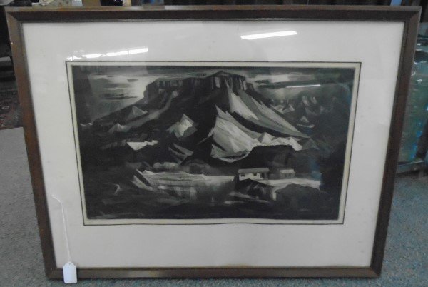 Signed and Numbered Aquatint- Doel Reed N.A. Taos, New: Signed and Numbered Aquatint- Doel Reed N.A. Taos, New MexicoFoxing on the matting. We believe it to be in the original frame and never removed. We don't believe it to be glued down to anything becaus