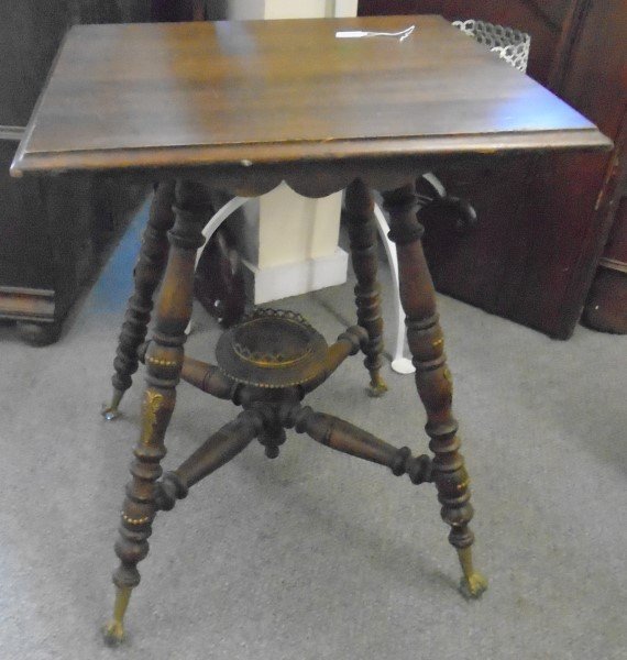 Ormolu Mounted Mahogany Parlor Table: Ormolu Mounted Mahogany Parlor Table
