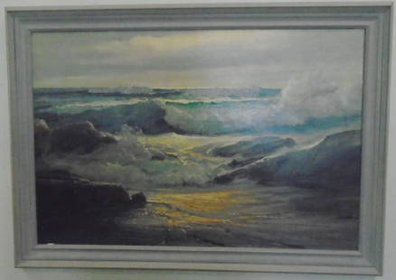 Oil on Canvas Signed Robert Wood: Oil on Canvas Signed Robert Wood, Painting Size 24" x36"