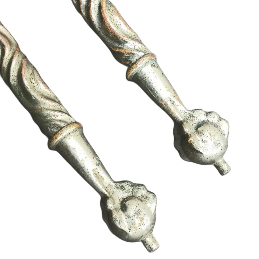Legs for a Marble Sink: A pair of 19th-century sink legs designed to hold a marble sink top with marble skirting…possibly by R. Hollings & Co., see A Brass Menagerie pp. 50, where this unusual tubing is seen on the cen