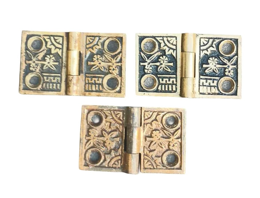 3 Small "Oriental" Hinges (1 of 4)