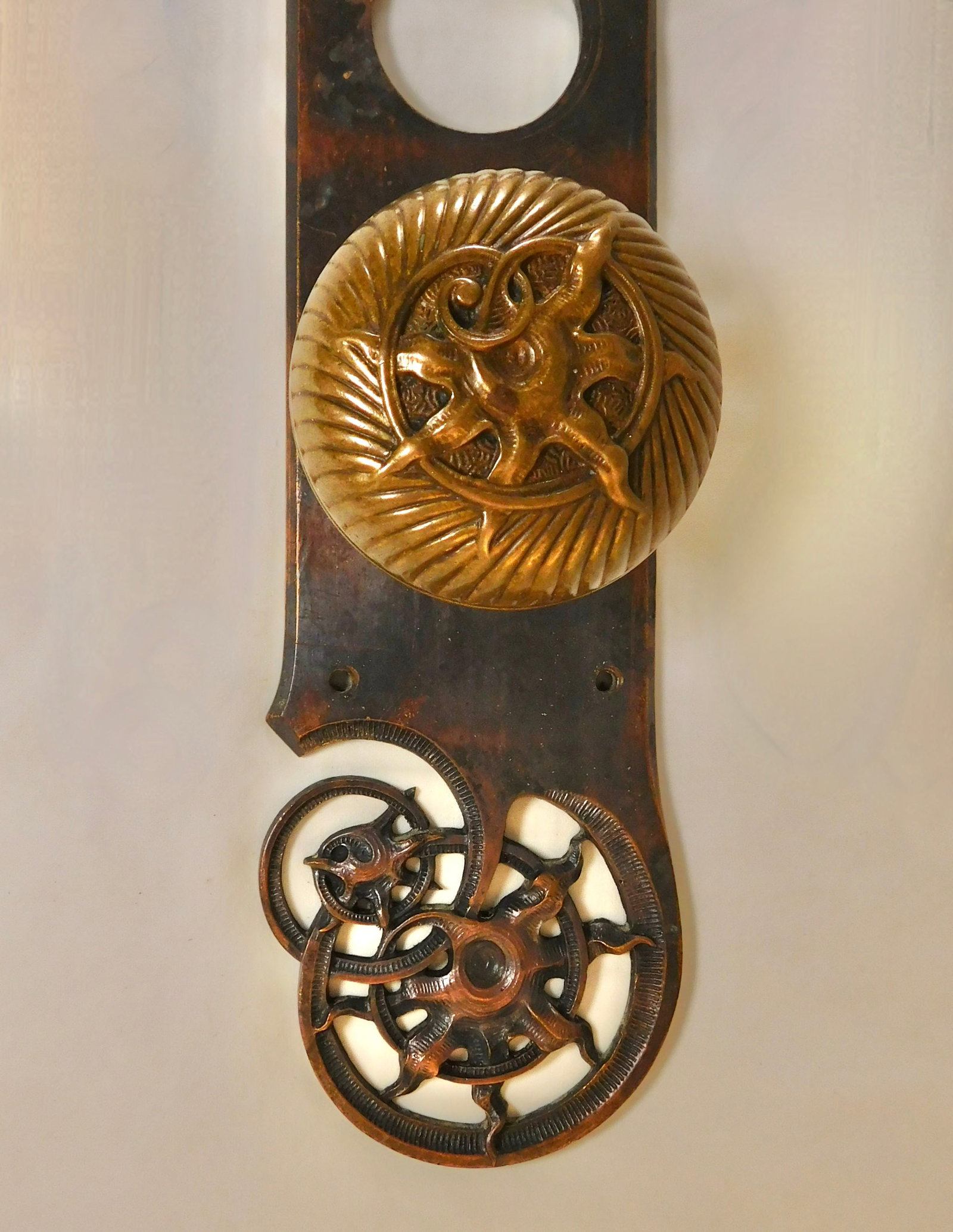 Starfish Knob & Plate: Starfish entry knob and plate by Corbin c. 1890...plate masures 14.5"x 3"...fine condition