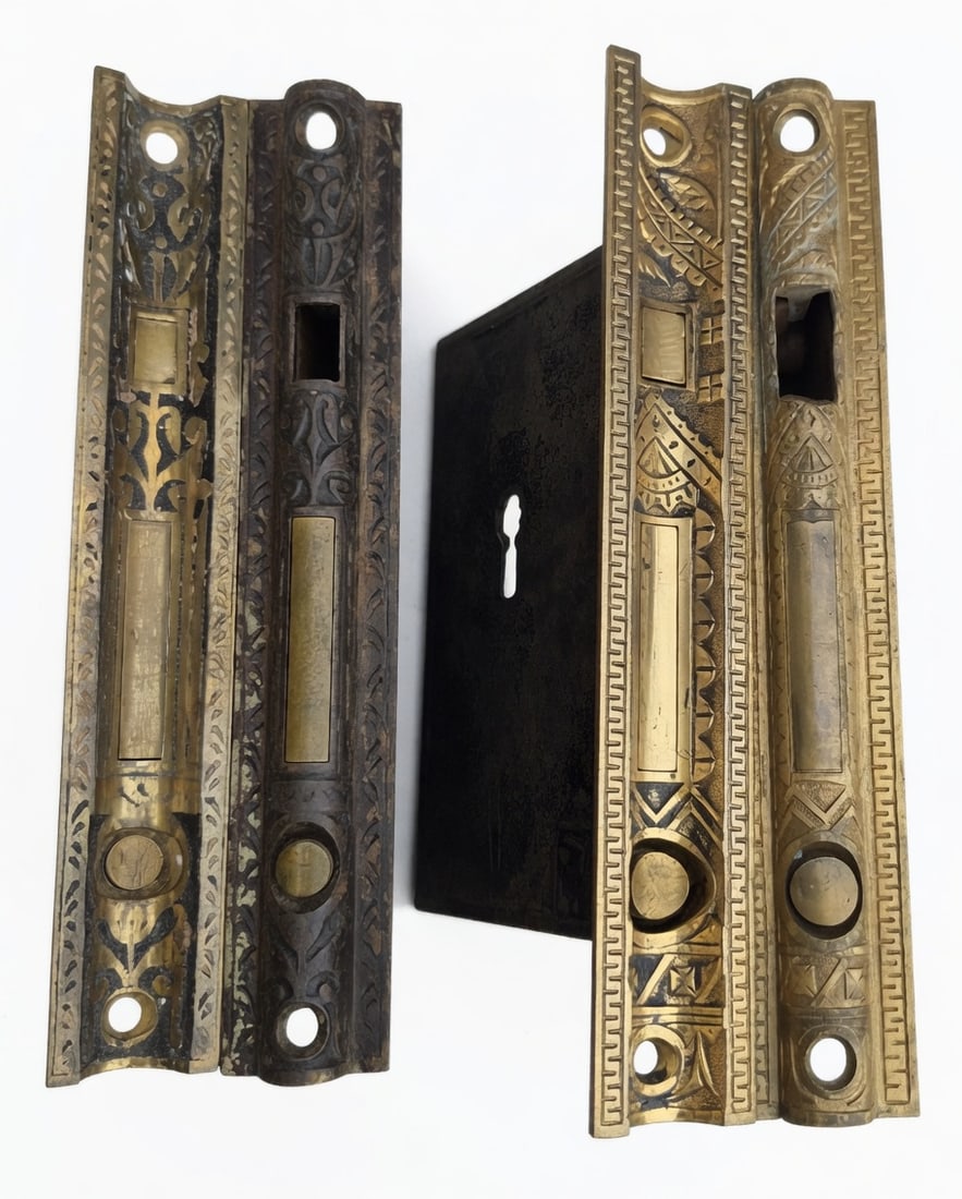 2 Pair of Pocket Door Locks - 4