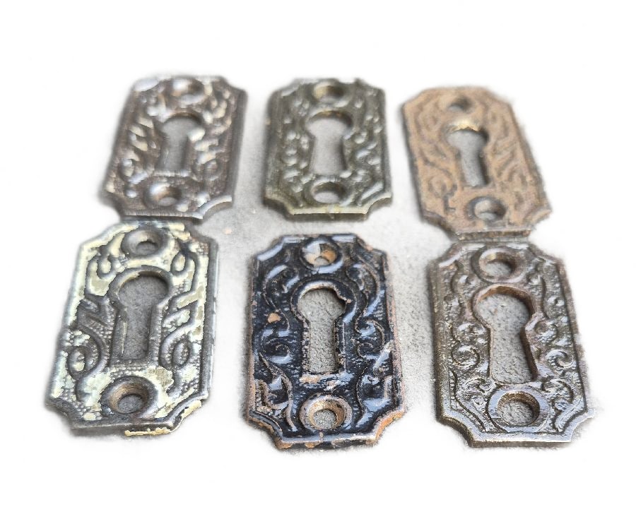 Six Keyhole Escutcheons - 2