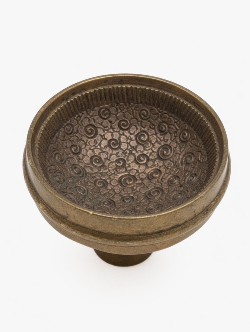 Unusual Concave Passage Knob: Passage knob in the Damasene design from Branford c. 1880s...note the deep concave top...nice as found...