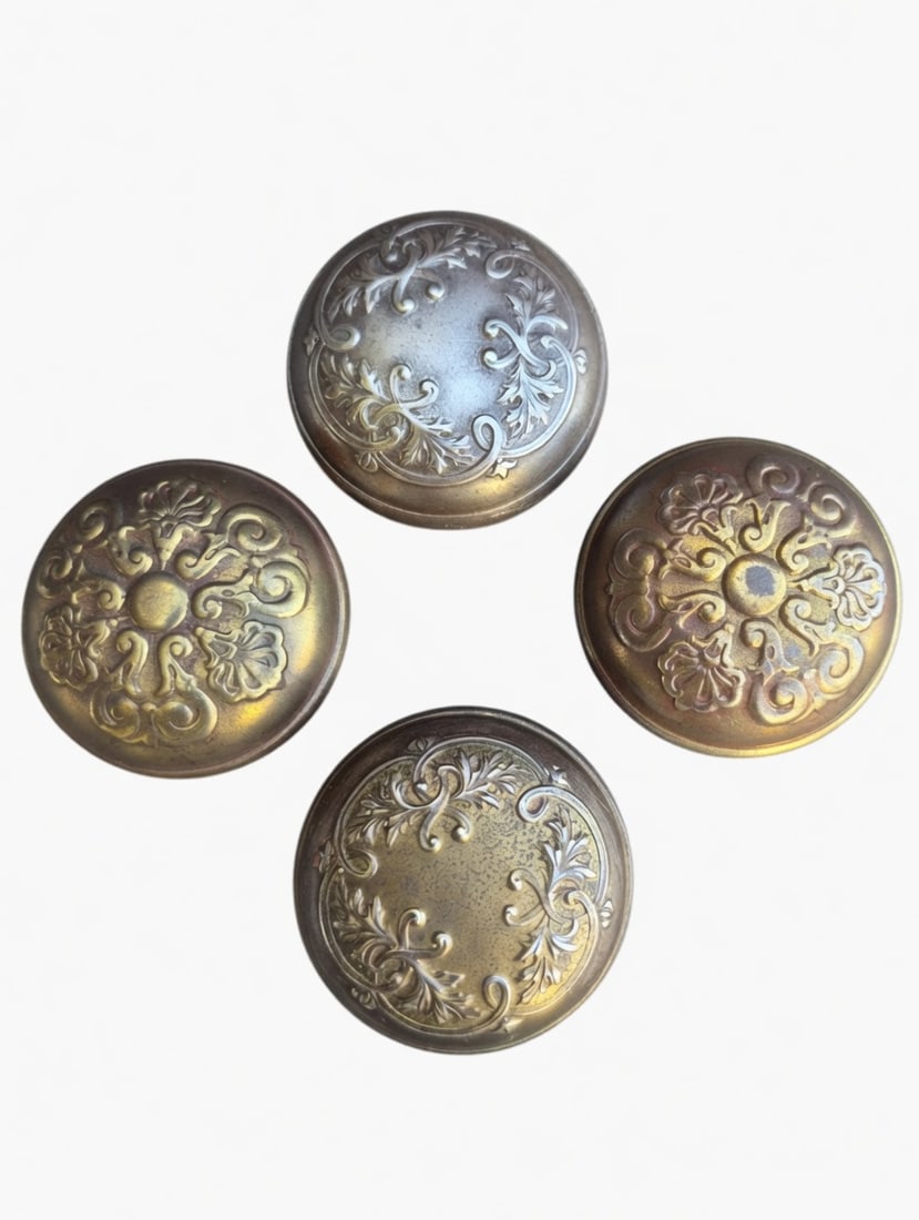 Four Passage Knobs: For stamped metal passage knobs from c. 1900...good to go if you need them...