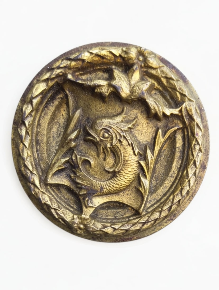 The Fish: Cast iron entry knob from the Fisher Building, Chicago, designed by Burnham and Root in 1894...scarce, high grade hardware...note the gold wash; the architects liked cast iron...maybe Mr. Fisher