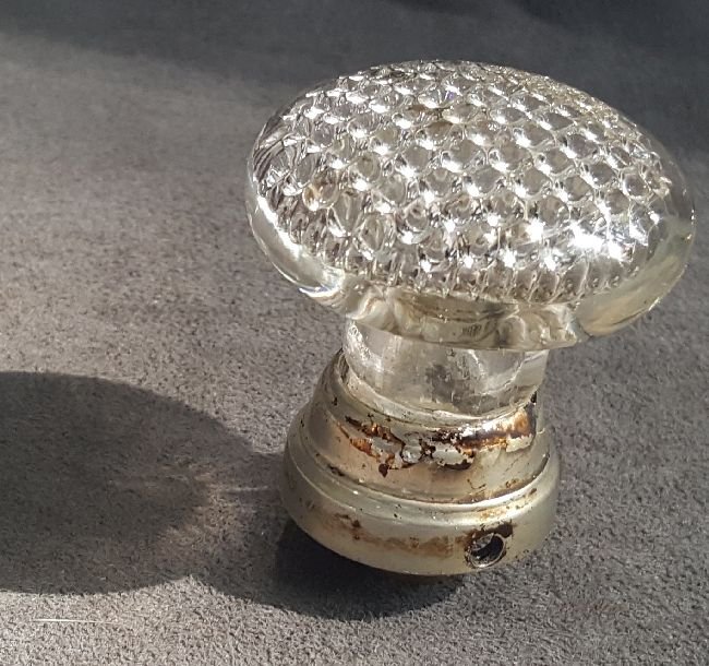 Diminutive Dewdrop: Scarce small dewdrop knob, 1.75” diameter, from Nashua c. 1870…note that the knob stem has been ground down to fit into this shank…regardless, it is still a little beauty…