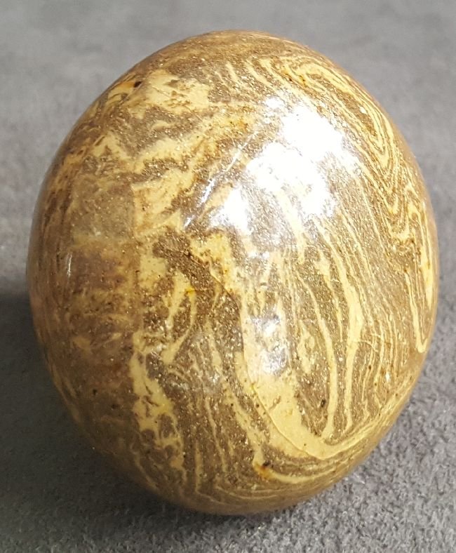 Clouds In My Coffee: Unusual mineral knob in coffee and cream…passage size, and with a cast lead shank dating it back to the 1860 or 70s…excellent condition…