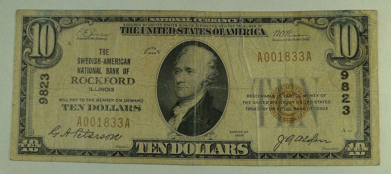 1929 Ty.1 $10 National Currency Note - The (1 of 2)