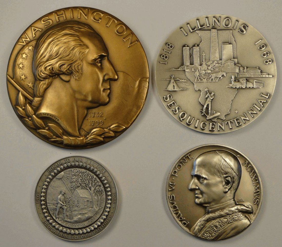 Lot of four misc. medallions including Oct., 1965 U.N. (1 of 2)