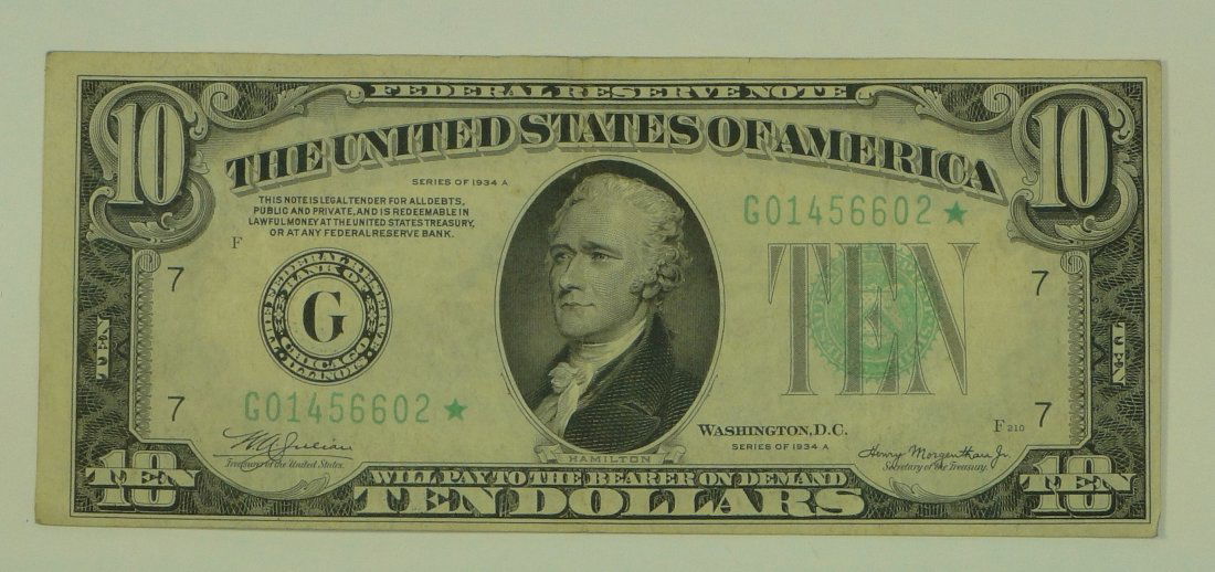 Star Note!  1934-A $10 Federal Reserve Note.  FR# 2006- (1 of 2)
