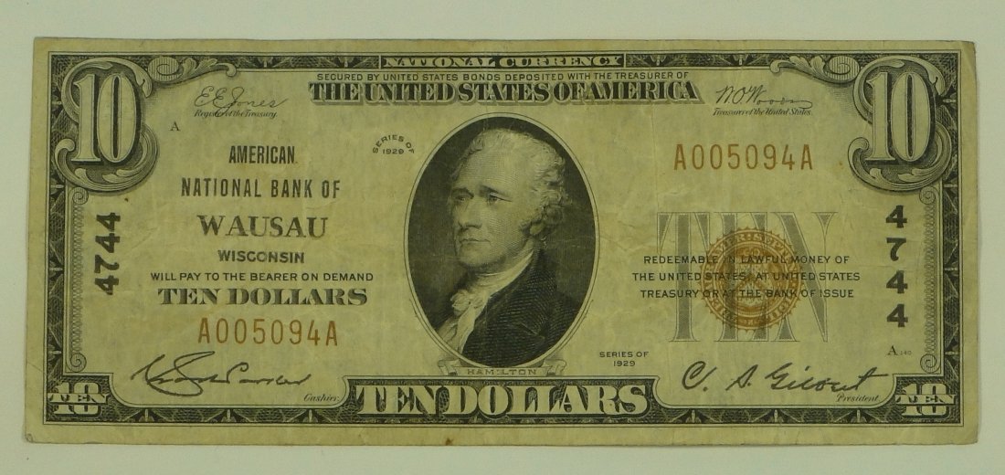 1929 Ty. 1 $10 National Currency Note - American Nation (1 of 2)