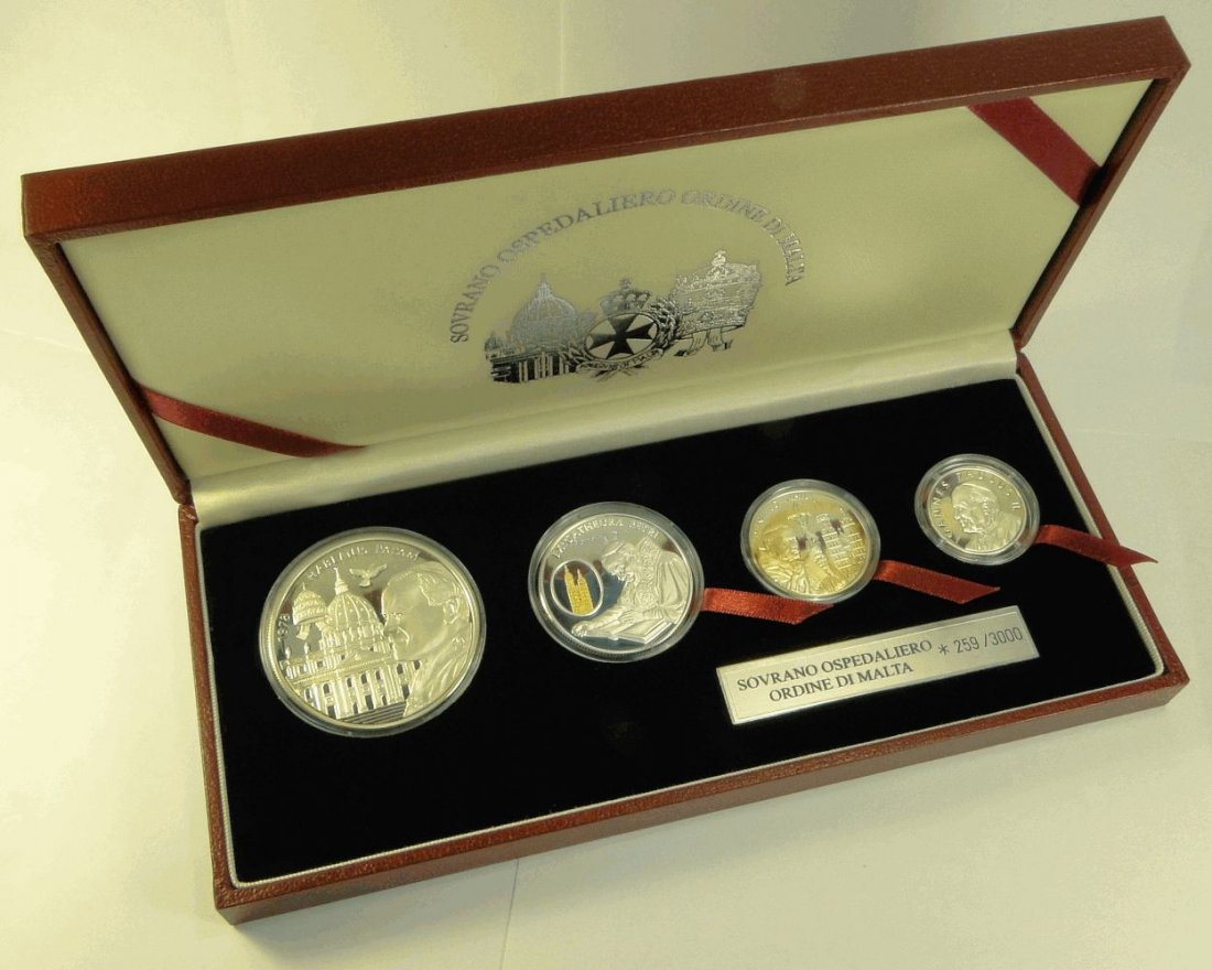 Knights of Malta 2005 4 Coin Silver Set Sovrano Osp