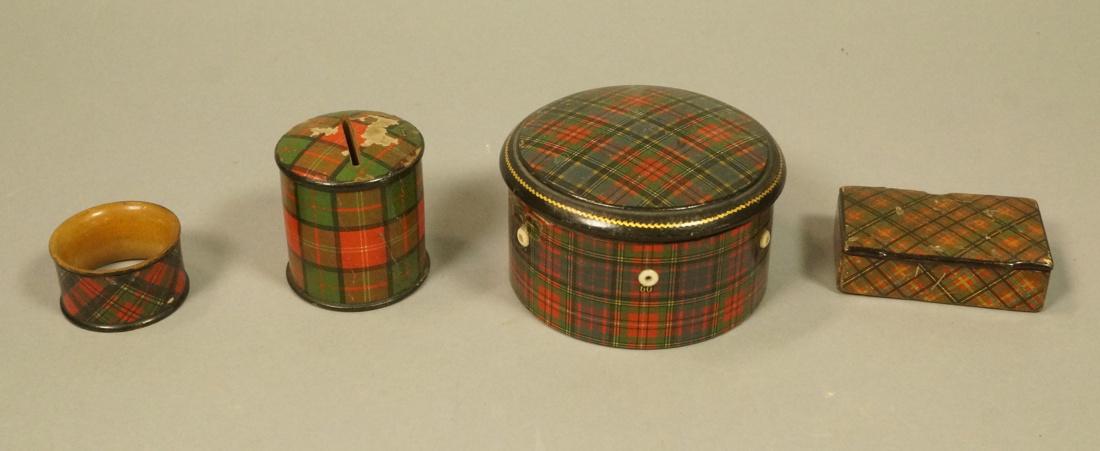 4pcs Tartanware. Scottish plaid wood boxes. 1) Ma (1 of 6)