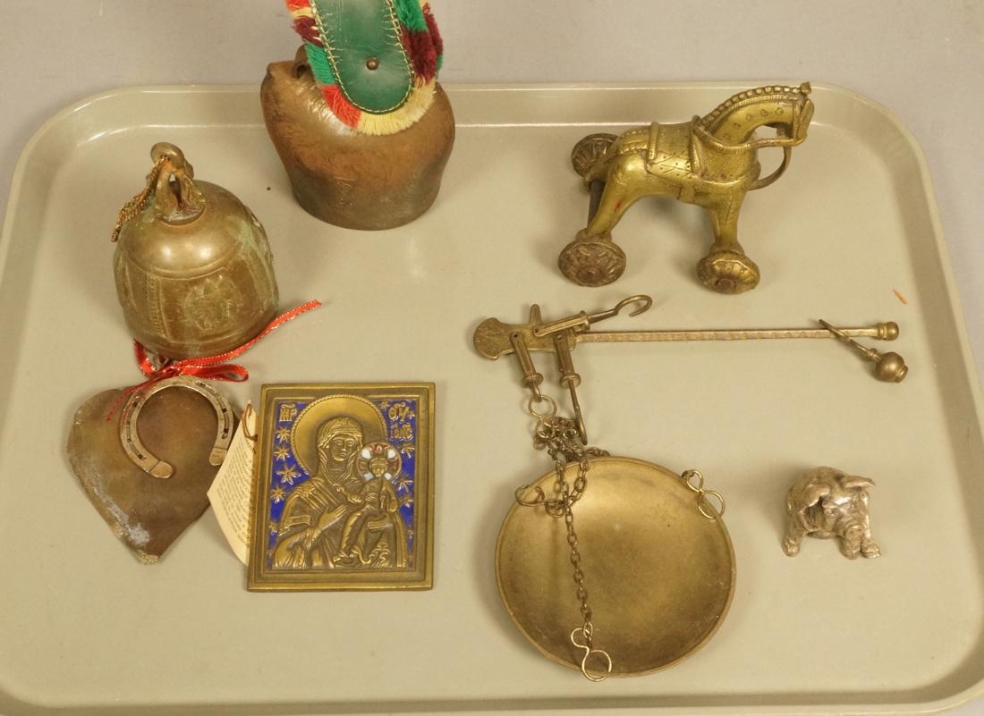 Lot Mixed Metal items. Eastern horse brass pull h (1 of 8)
