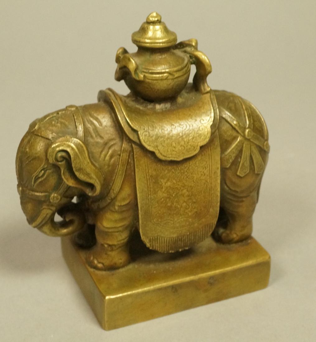 Brass Figural Sculpture. Elephant with urn mounte (1 of 7)