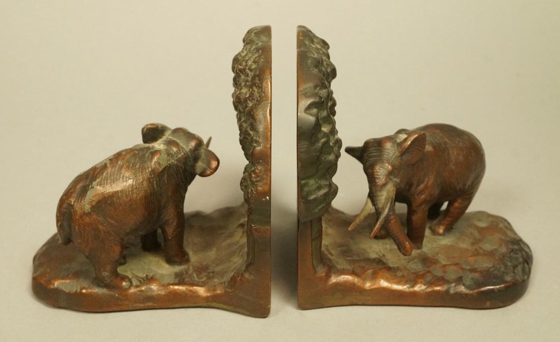 Pr Elephant Bookends. Marked CJO 9687. Iron booke (1 of 4)