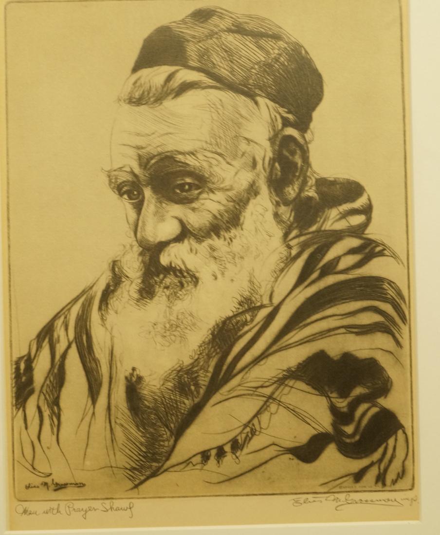ELIAS GROSSMAN  Lithograph Print. "Man with Praye (1 of 7)