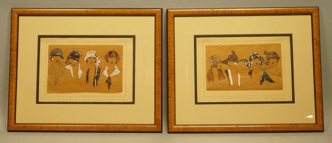 Pr Chapeau Hat French Hand Colored Drawings. "Les (1 of 7)