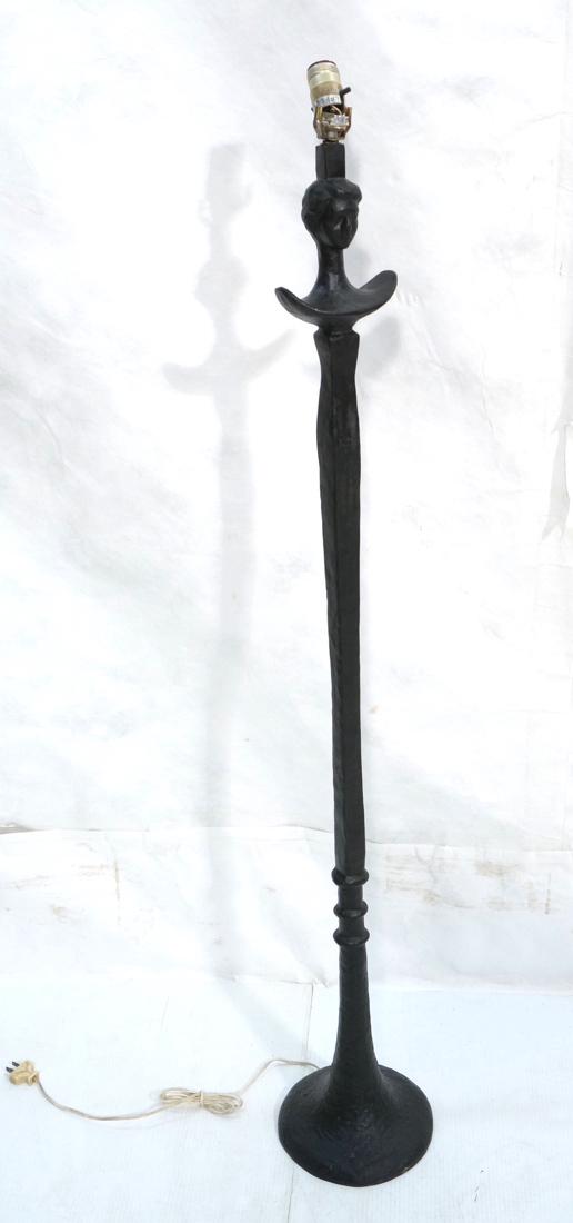 DIEGO GIACOMETTI Style Bronzed Figural Floor Lamp (1 of 6)