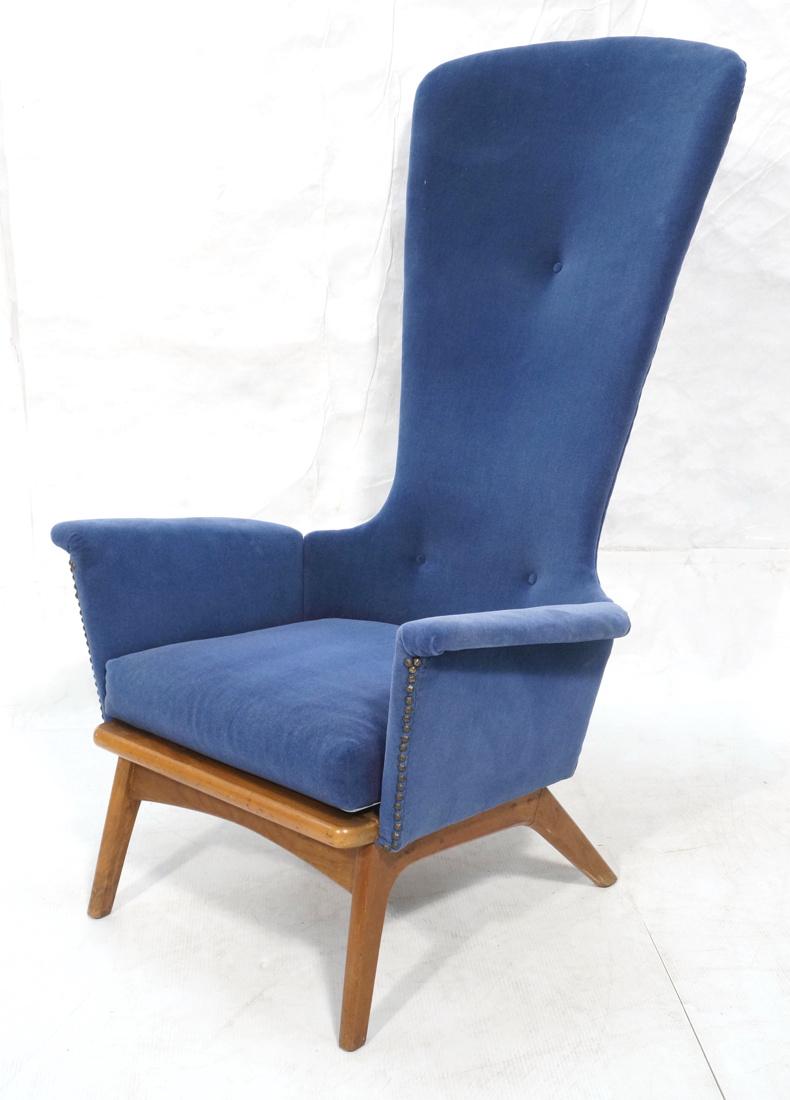 Tall Blue ADRIAN PEARSALL Lounge Chair. Walnut Ba (1 of 8)