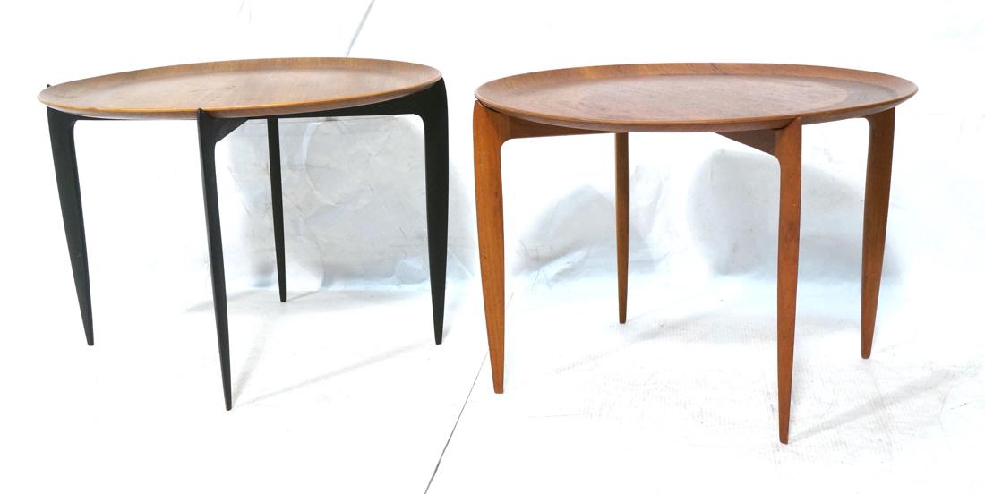 2 Round Tray Top Tables 1) FRITZ HANSEN Teak tray (1 of 7)