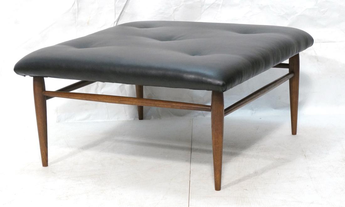 Large Square Modern Oversize Black Vinyl Stool Be (1 of 8)