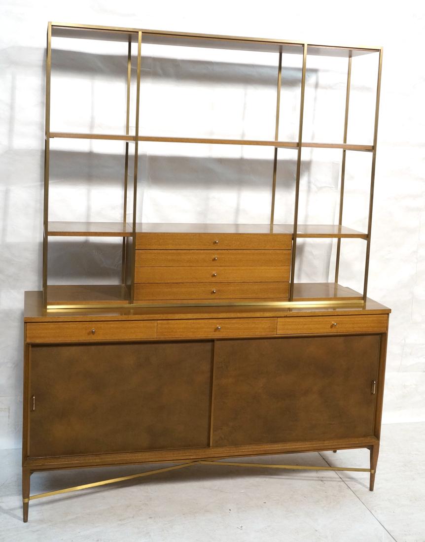 PAUL McCOBB 2 Part Credenza Hutch. Sliding door s (1 of 9)