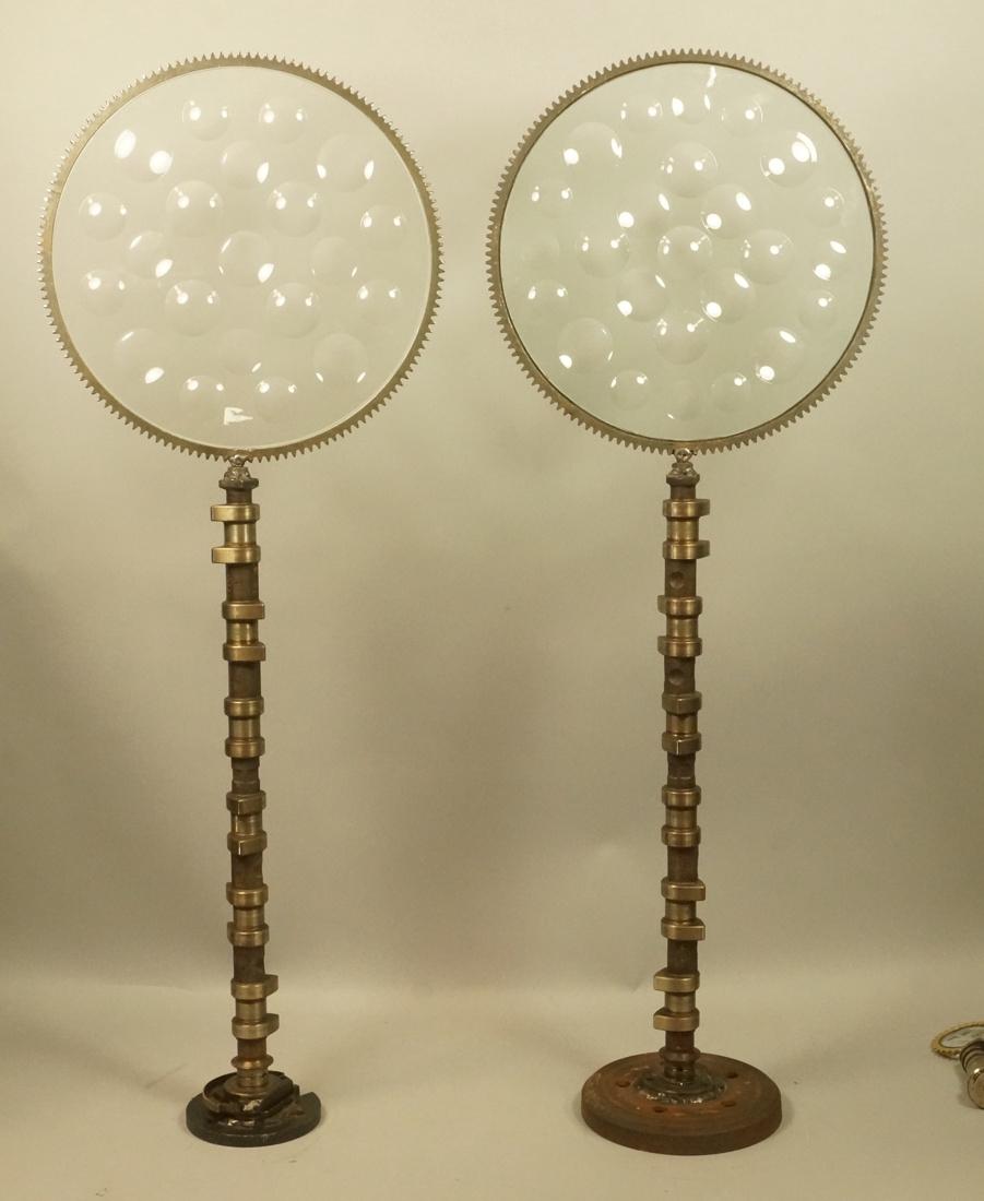 2 Industrial Magiscope Table Sculptures. Round gl (1 of 8)