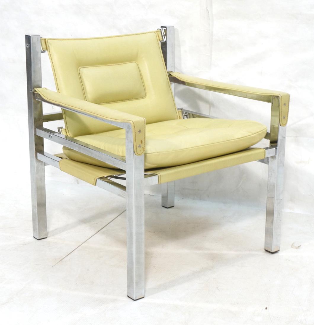Modernist Chrome Lounge Arm Chair. Square chrome (1 of 8)